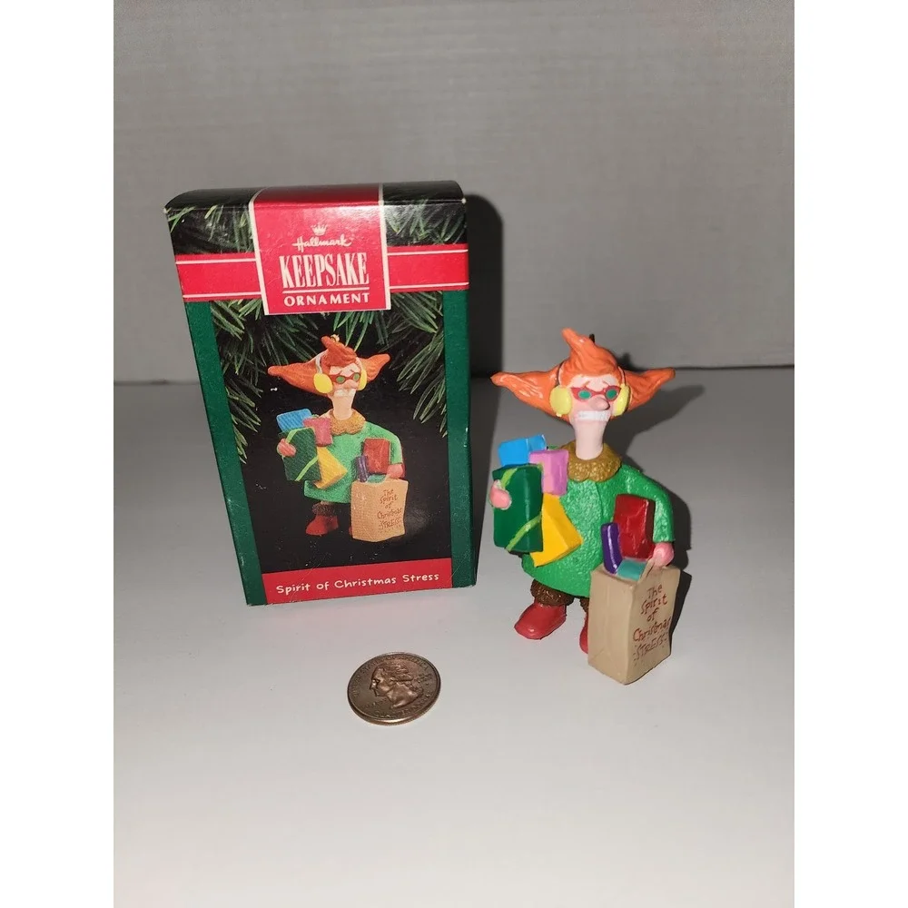 1992 Vintage Hallmark Keepsake Tree Ornament Spirit of‎ Christmas Stress